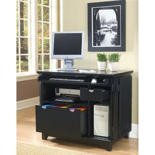 House Beautiful Marketplace Mission Style Computer Cabinet   Black