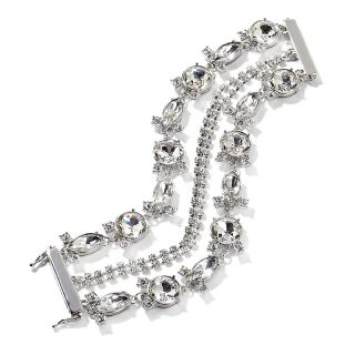 171 296 universal vault clear stone and crystal silvertone link