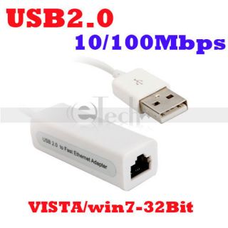 New USB 2.0 to Fast Ethernet LAN Female RJ45 Network Adapter 10