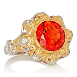 168 862 absolute 4 18ct padparadscha sapphire and absolute two tone