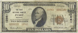 1929 $10 Evart Michigan National Currency Fr 12561 30770