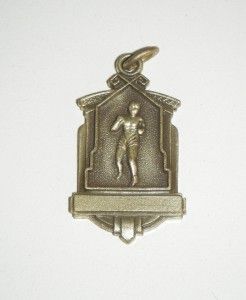 Vintage 1939 Eveleth MN Golden Gloves Boxing 3rd Place Pendant Medal