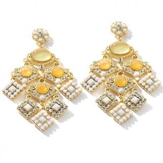 166 021 susan lucci susan lucci tan and white chandelier earrings