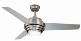  Vasner 52 inch Ceiling Fan with Light Kit Remote Control Silver