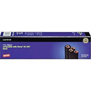 Staples 2 Fax Ribbons compatible with Sharp UX 3CR Fax machine Black
