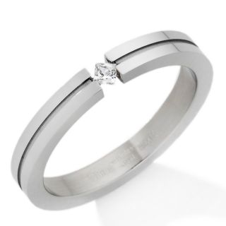 184 325 3mm stainless steel wedding ring with tension set diamond
