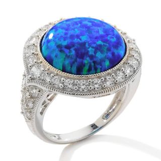 168 857 absolute simulated opal sterling silver pave ring rating 11 $