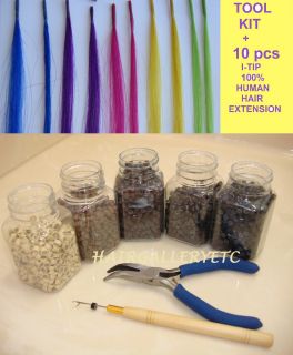 Feather Hair Extension Tool Kit Beads 10 I Tip Hair