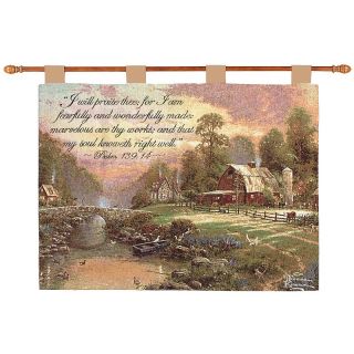 189 811 thomas kinkade sunset at riverbend farm scripture tapestry 26