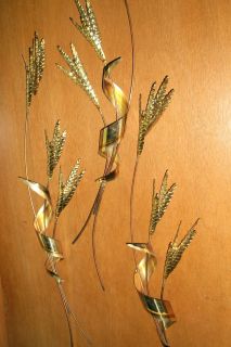 VINTAGE COPPER AND BRASS DECORATIVE WALL HANGINGS WHEAT STALKS MID