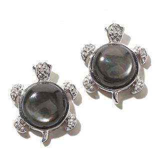 Designs by Turia Mother of Pearl and Diamond Sterling Silver Turtle