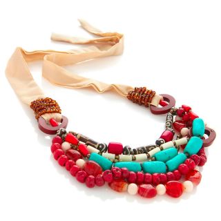 182 751 bajalia bajalia amal multicolor beaded ribbon 38 3 4 necklace