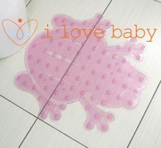 Pink Frog Baby Non Slip Tub Bath Shower Suction Mat