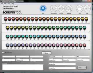 Farnsworth Munsell 100 Hue Test Scoring Tool Software