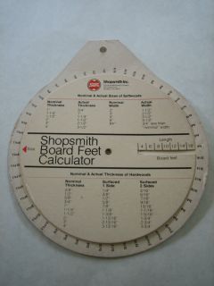 Shopsmith Board Feet Calculator Miter Finder Nice Cond