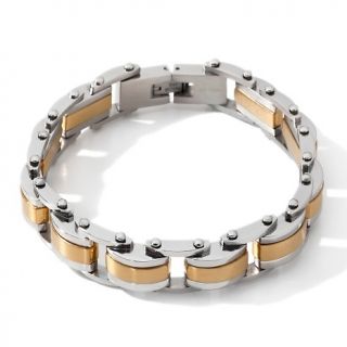 184 544 men s 2 tone stainless steel bicycle link 8 1 2 bracelet