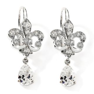 184 228 absolute sterling silver fleur de lis drop earrings rating 8 $