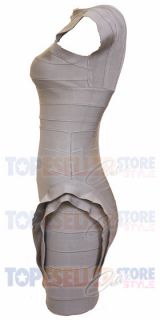 Eva Longoria Grey Lace Up Bodycon Bandage Dress s M L Cocktail