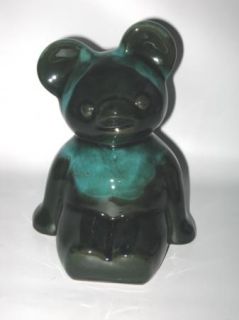 Evangeline Canuck Art Pottery Souvenir Bear Bank Green