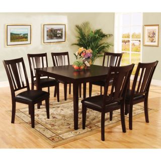 Traditional Solid Wood Espresso Finish 7 Piece Dining Set