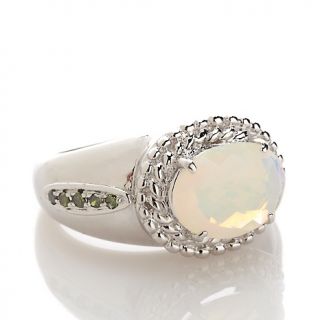 202 814 ethiopian opal and green diamond sterling silver ring rating 1