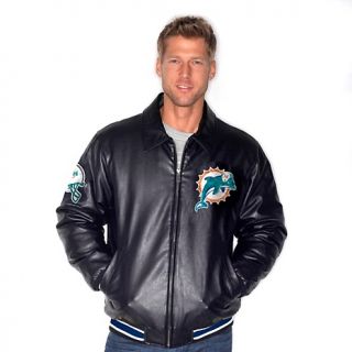 193 076 g iii nfl fashion leather like jacket with chenille logos