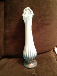 Fenton Art Glass Blue Bud Vase