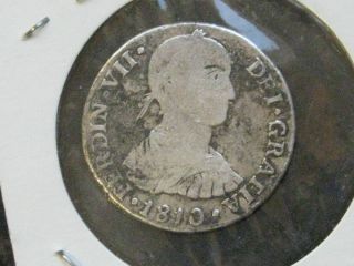 Peru 2 Reales, 1810 Silver Coin J.P. Ferdin VII