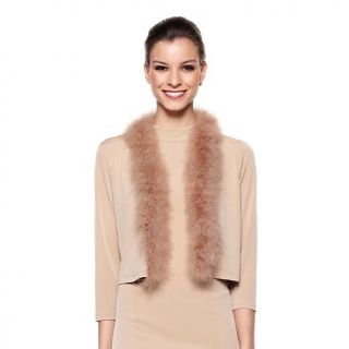 210 705 vicky tiel vicky tiel shrug with feather trim note customer