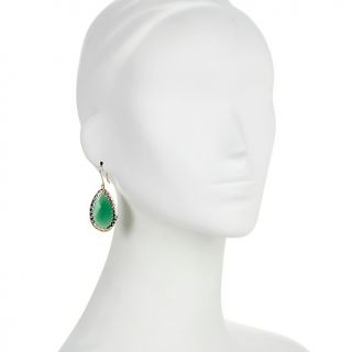 Technibond® Faceted Gemstone Pear Shaped Frame Drop Earrings