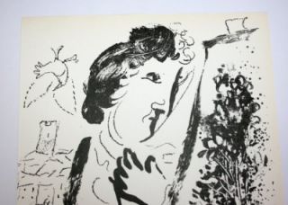 CHAGALL autoportrait original stone lithograph 1963 refMourlot Wvz. #