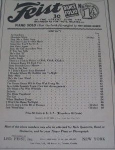 feist dance folio no 30 sheet music song book 1927