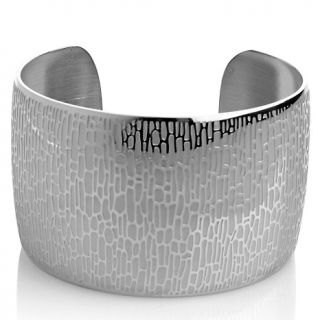220 151 stately steel textured stainless steel cuff bracelet note