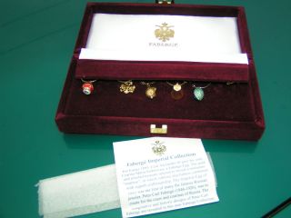 FABERGE IMPERIAL RUSSIAN EGG JEWELRY COLLECTION WITH DISPLAY CASE