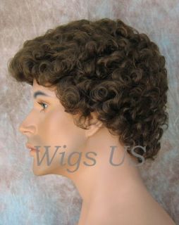 Wigs Medium Brown Will Ferrell tight curls mens wig US Seller