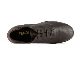 Fendi Mens Lace Up Shoes in Dark Brown Lambskin Size US 8 5 EU 41½