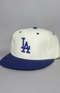 Vintage Deadstock Los Angeles Dodgers Fitted HatIvoryBlue  Karmaloop