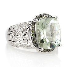 Victoria Wieck 2.38ct Prasiolite and Green Diamond Sterling Silver