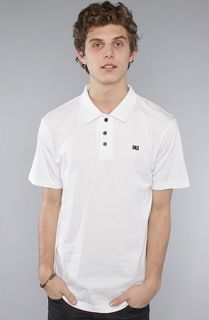 Makia The Polo Tee in White Concrete Culture