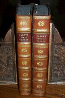 1821 2 Vols ARCTIC Exploration NORTHWEST Passage Antique Leather Books