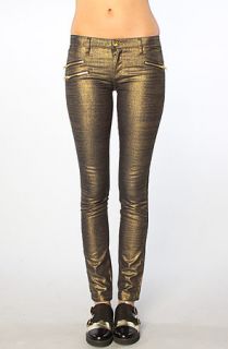 Blank NYC The Gold Printed Zipper Pant in 14 Carat