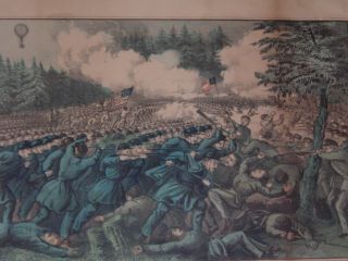  Currier & Ives Civil War Print Battle of Fair Oaks Virginia 1862 N/R