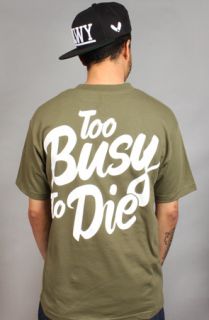 Halloway Too Busy To Die Tee Olive Concrete