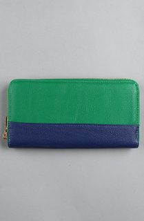 co lab The Colorblock Wallet in Green and Cobalt