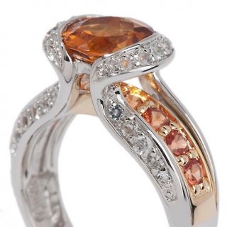 Victoria Wieck 2.30ct Fire Citrine and Gemstone 2 Tone Sterling Silver