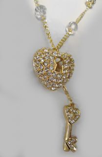 Custom Crystalz The Heart and Key Locket Necklace with 10MM Swarovski