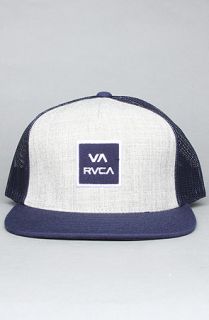 RVCA The VA All The Way Trucker Hat in Grey Noise Navy