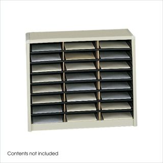 Safco Value Sorter 24 Compartment Flat Files Metal Organizer Sand