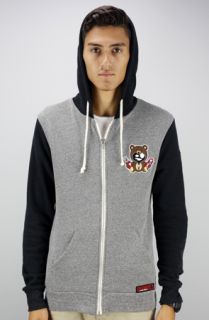 Entree Entree LS Organic Zip up Black Hoody with Teddy Patches