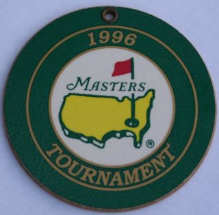 1996 Masters Wooden Golf Bag Tag Faldo Win